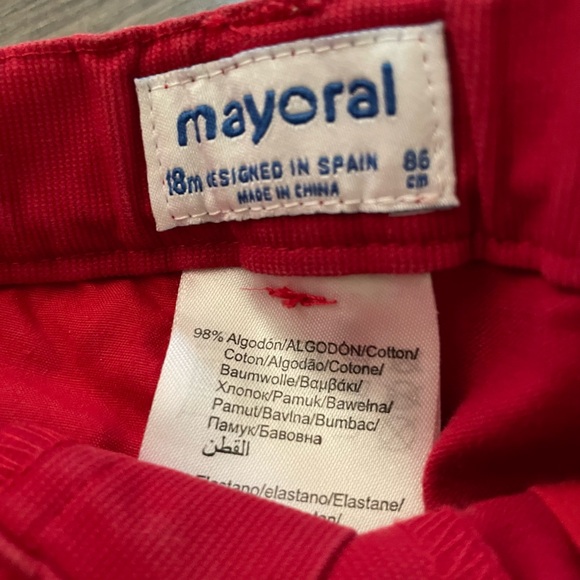 Mayoral brand red toddler pants 18M - Picture 2 of 2